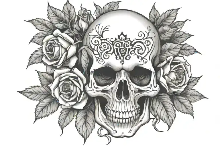 Skull And Roses With The Name
