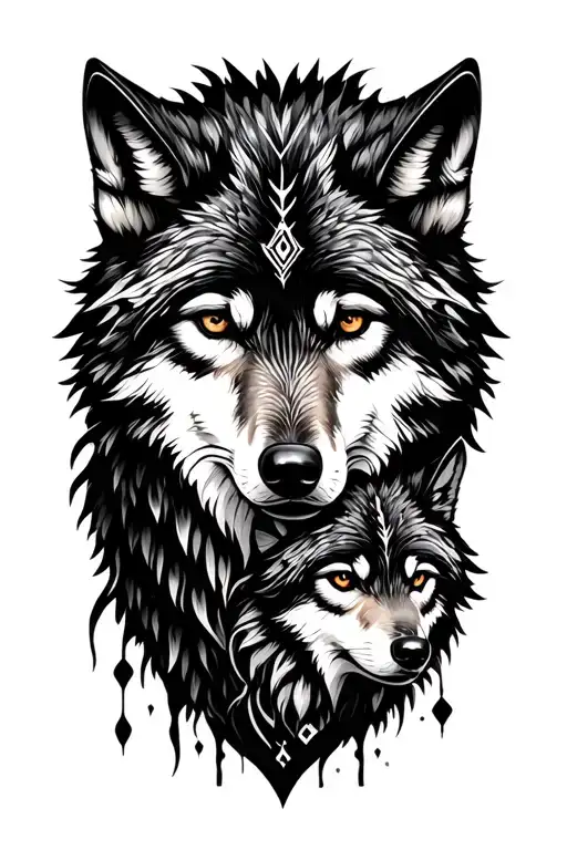Nordic Wolf And Son