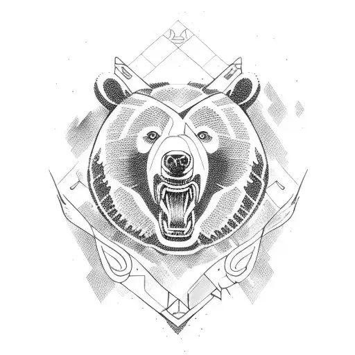 Bear And Hawk Fighting