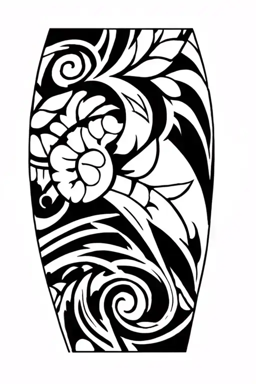 Polynesian Tribal Wrap Around Arm