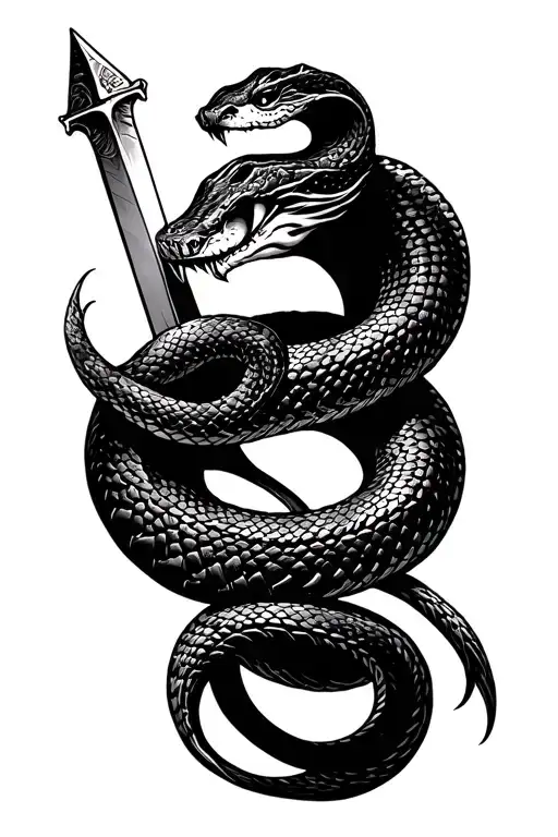 Snake With Sword