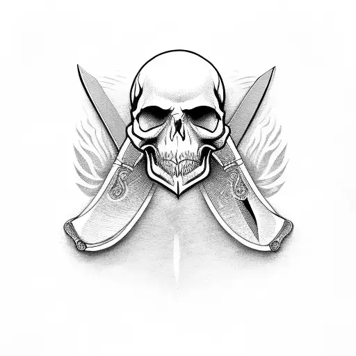 Knife With Skull And Eyes