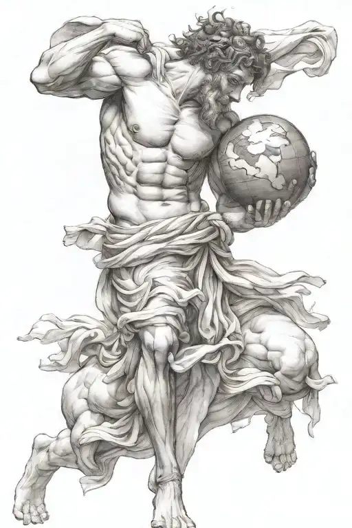 Atlas Greek God Carrying Earth