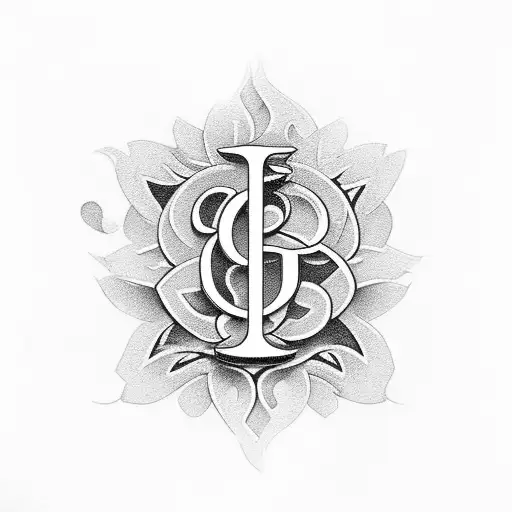 An Elegant Floral Design Incorporating The Letters A And N