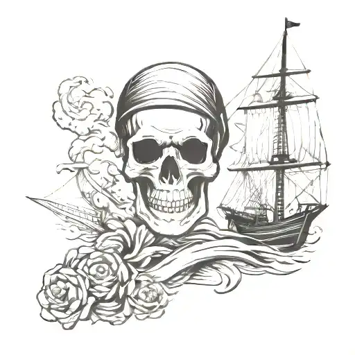 Skull Ship Anchor Dollar