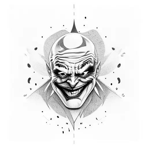 Joker Laugh With Black Lines
