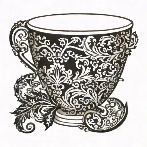Incorporate Traditional Turkish Arabesque Patterns Into A Coffee Cup Design