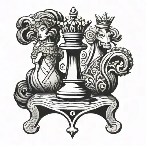 Queen Chess Piece With Letter M Inside It