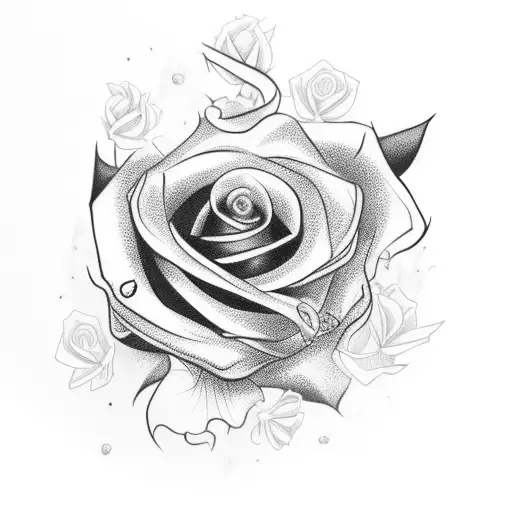 White Gangster Girl With A Gambling Theme And Rose