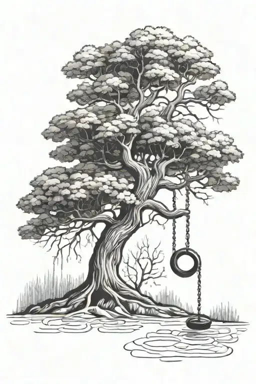 Big Tree With Tire Swing