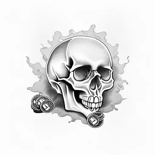 Skull With Money Coming Out Its Mouth