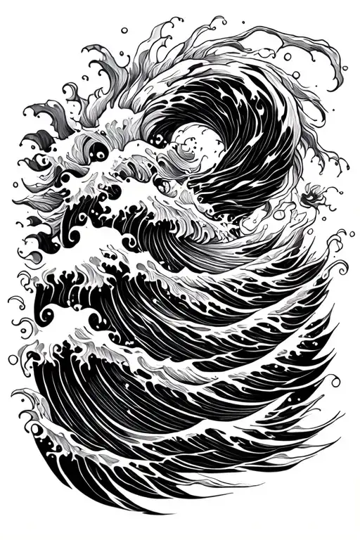 Banboo And Water Waves