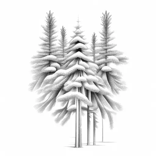 Pine Needles Tree With Surrealism