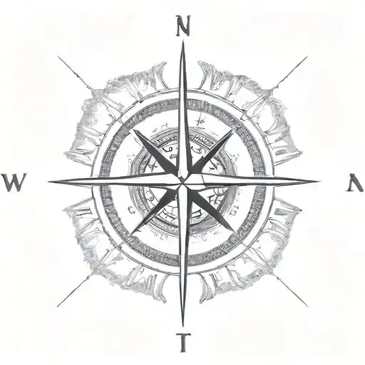 A Compass With The Latin Phrase 'Aut Viam Inveniam Aut Faciam' Incorporated Into The Design