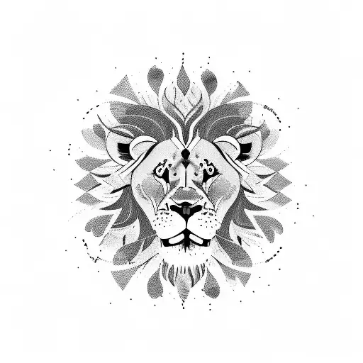 A Lion's Face Emerging From A Vinyl Record Surrounded By Musical Notes And Forest Elements