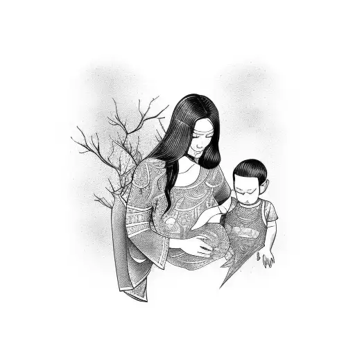 Mother And Child Embracing