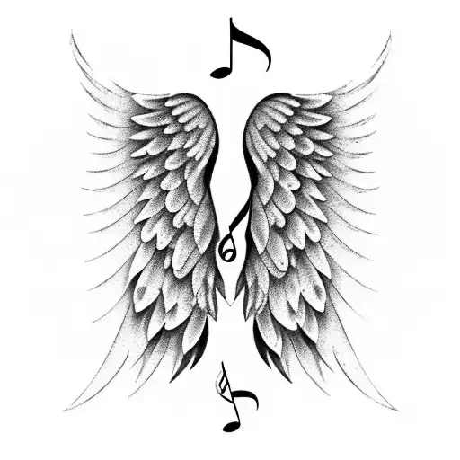 Angel Wings And Music Notes