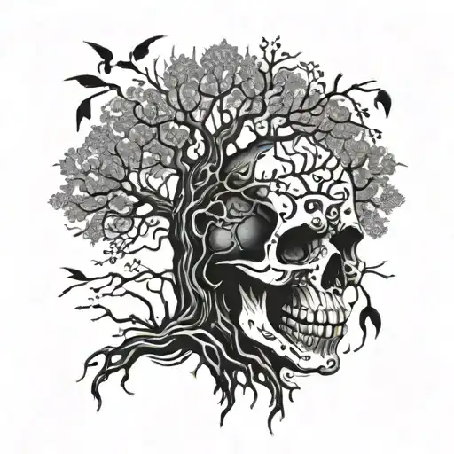 Tree Of Life And Skull