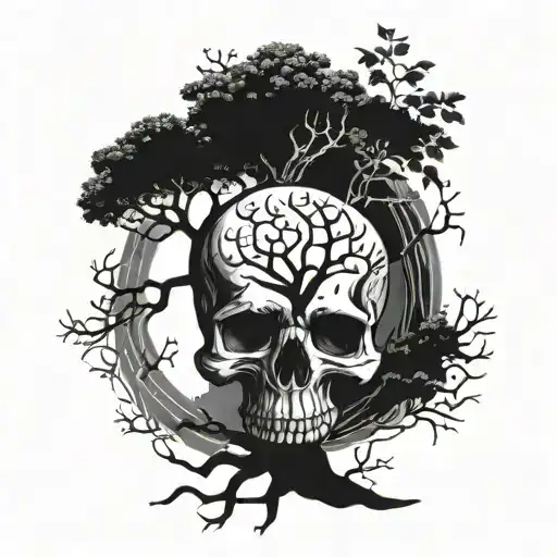 Tree Of Life And Single Skull