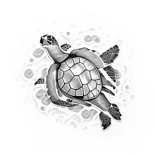 A Majestic Sea Turtle Swimming Among Colorful Coral Reefs