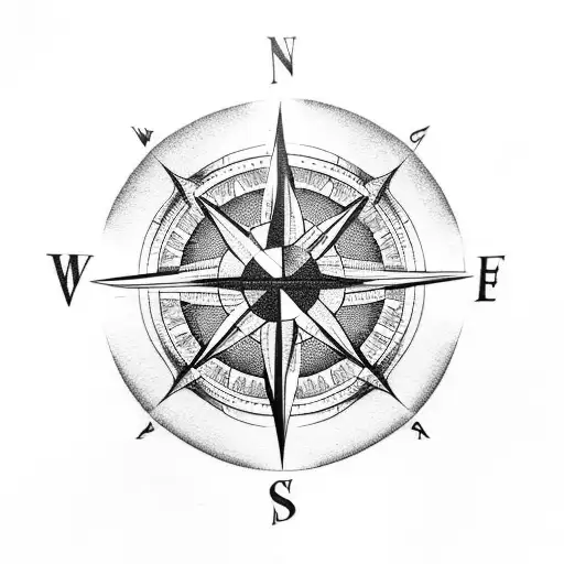 Compass With Wolf Across The Bottom