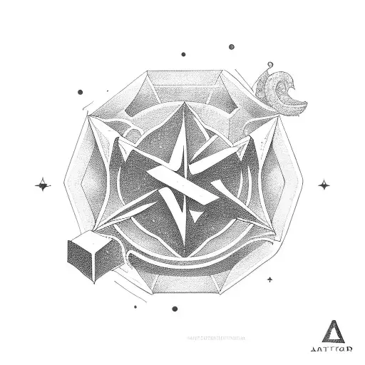 Letter A With Capricorn Star