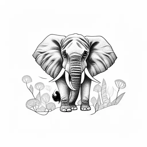 A Majestic Elephant Walking Through A Lush Jungle