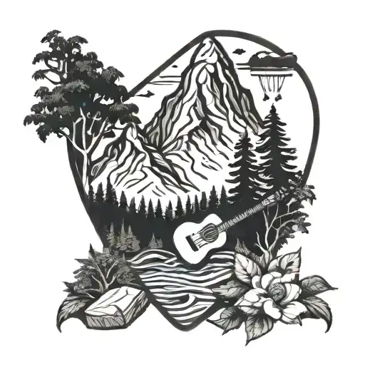 Mountain Forest Guitar Pick