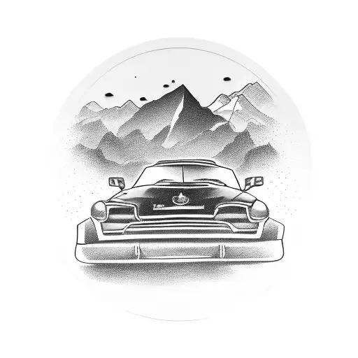 A Motor With The Number Plate Dkg Driving Towards A Mountain