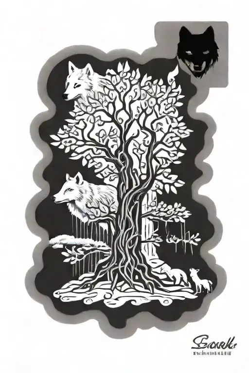 Family Tree And Wolf