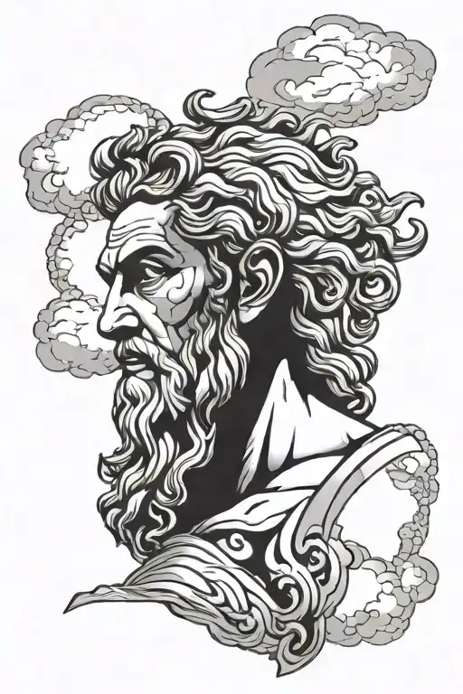 Zeus And Cloudy Background