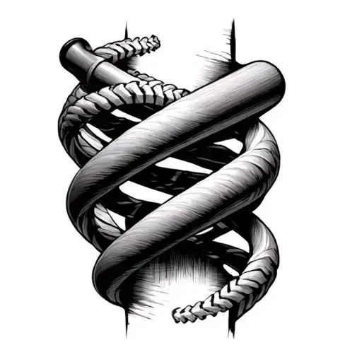 Baseball Bat Dna Helix Intertwined