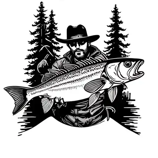 Outdoorsman Hunting And Fisherman