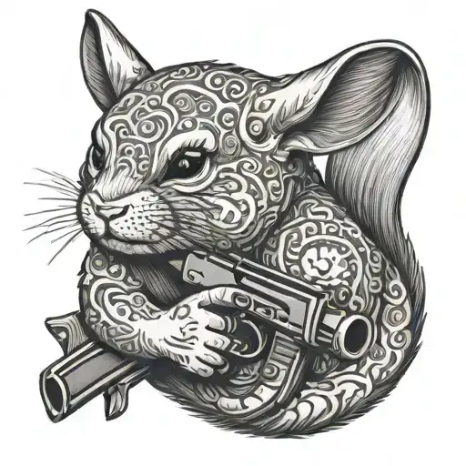 Chinchilla Holding Gun