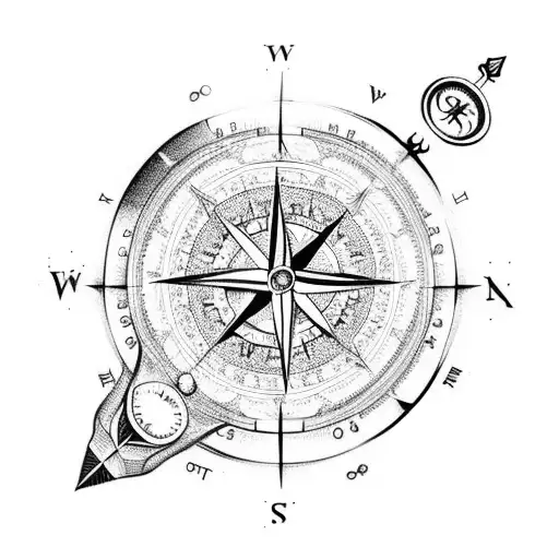 A Wanderlust-inspired Tattoo Featuring A Compass And A Suitcase