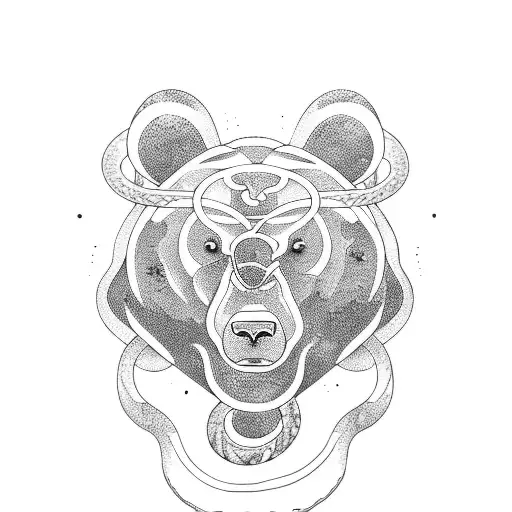 Bear With Fish And Snake