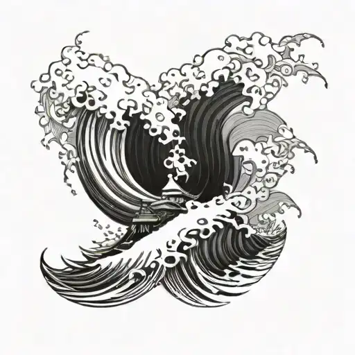 Find Way In Stormy Sea Waves Crashing In The Background