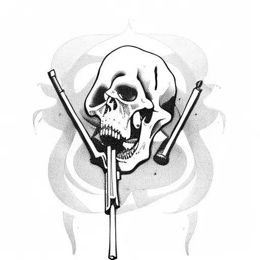 Guns Akimbo On Sides Grim Reaper