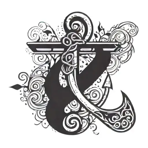 Anchor With Treble Clef Symbol Incorporated Within