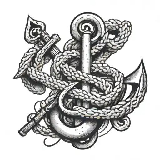 Anchor With The Rope Shaped Like A Treble Clef