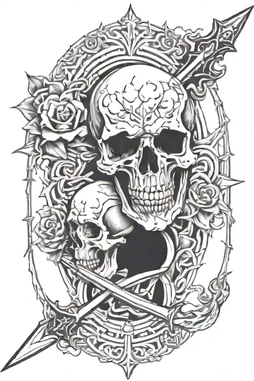 Fallen God And Skull Blade Blood