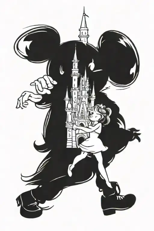 Disney Castle Father Daughter Playing