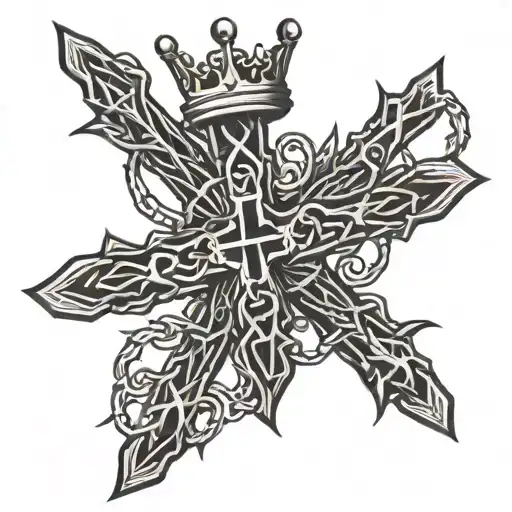 Cross With A Crown Of Thorns