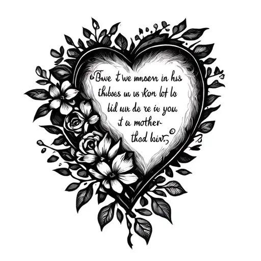 Create A Tattoo On The Arm With A Bible Verse That Reflects A Child's Love To His Mother