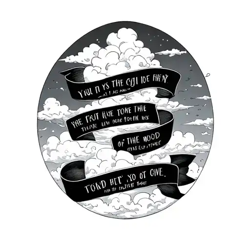 Bible Verse And Sky With Clouds