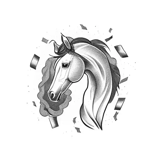 A Horse Jumping Over A Pile Of Money