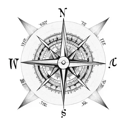 A Compass With Musical Notes As The Needle Pointing Towards Different Cities
