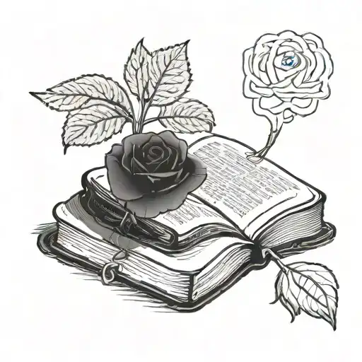 A Vintage Law Book With A Rose Growing Out Of It