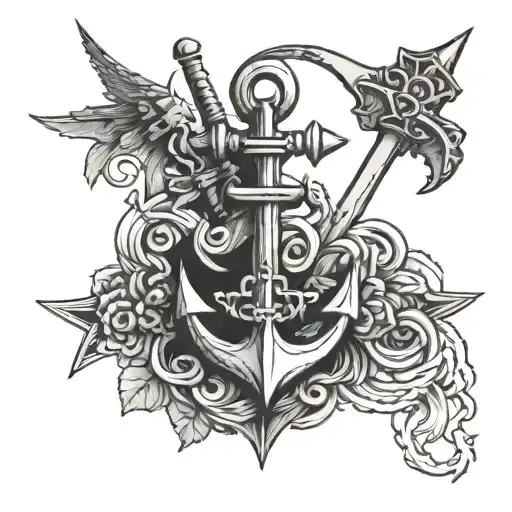 Anchor And Sword Combined Into One