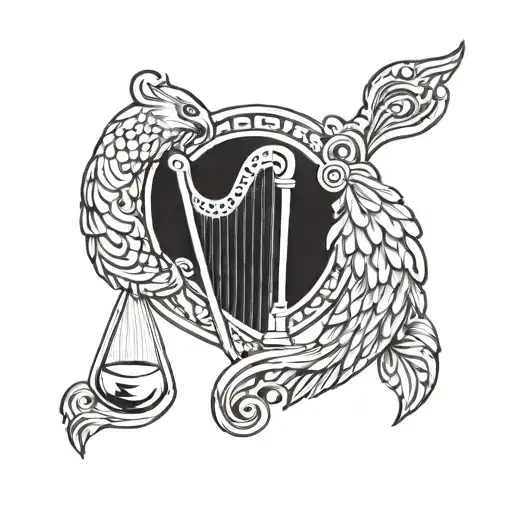 Polish Falcon Irish Harp Symbol